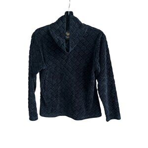 Wooly Bully Wear Black Pullover Micro Fleece Long Sleeve Sweater Size M